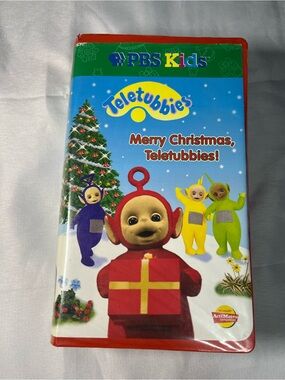 Teletubbies Merry Christmas VHS 1999‎ Big Clamshell Tinky Winky Po Vintage PBS